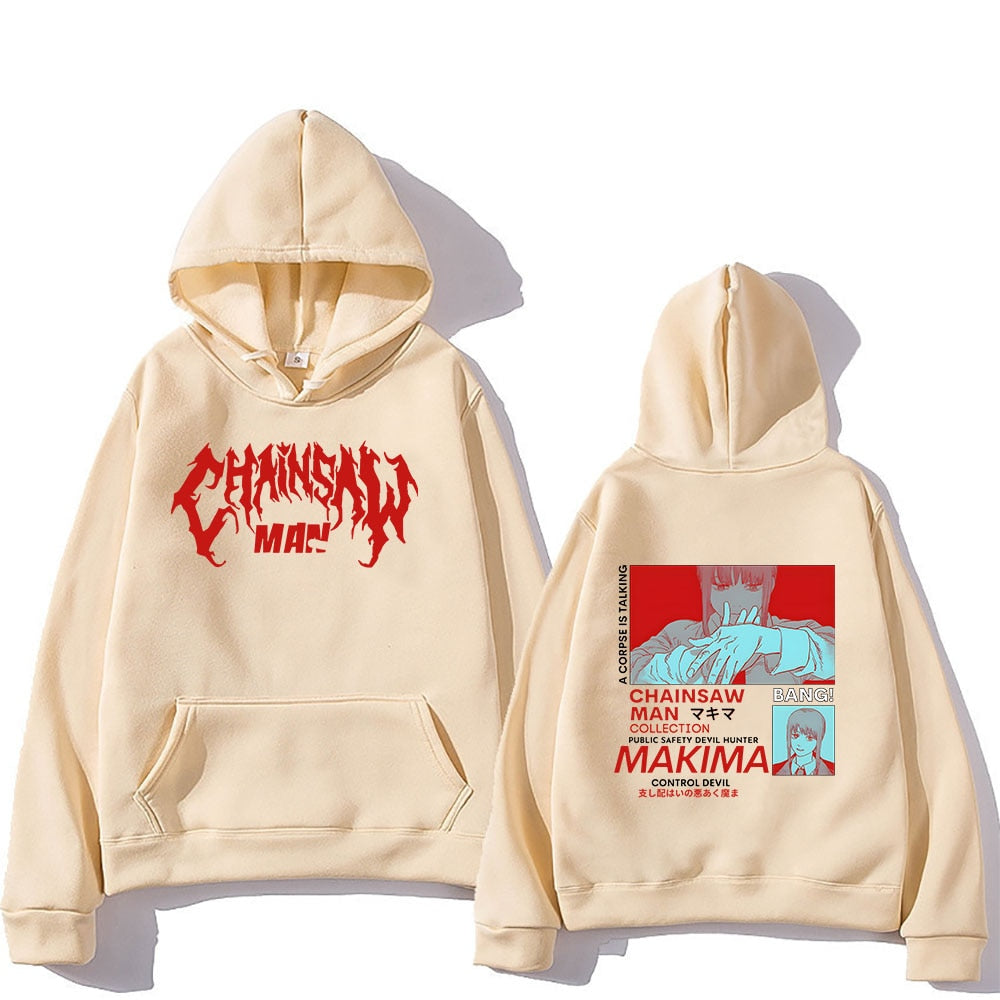 Unisex Japan Anime Chainsaw Man Letter Logo Hoodies