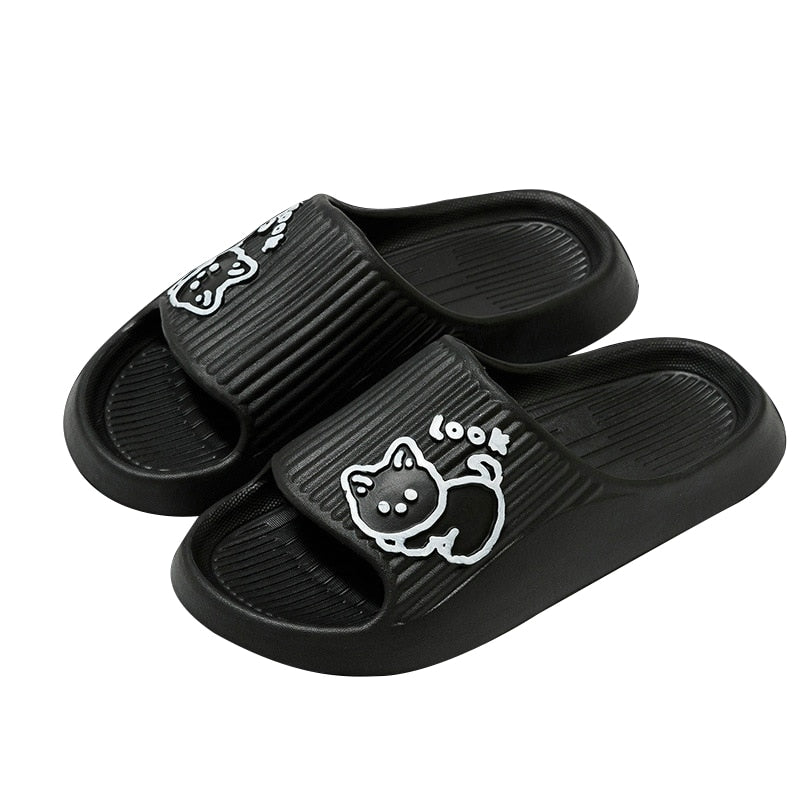 Cat Graffiti Women Slippers Summer Slide Cartoon