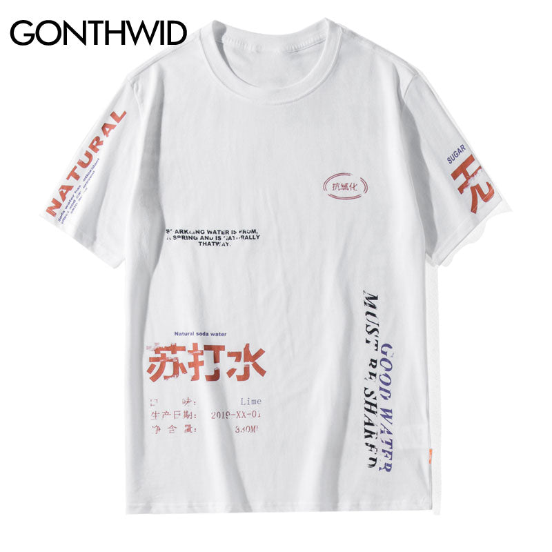 Men GONTHWID Soda Water Ripped Printed T Shirt