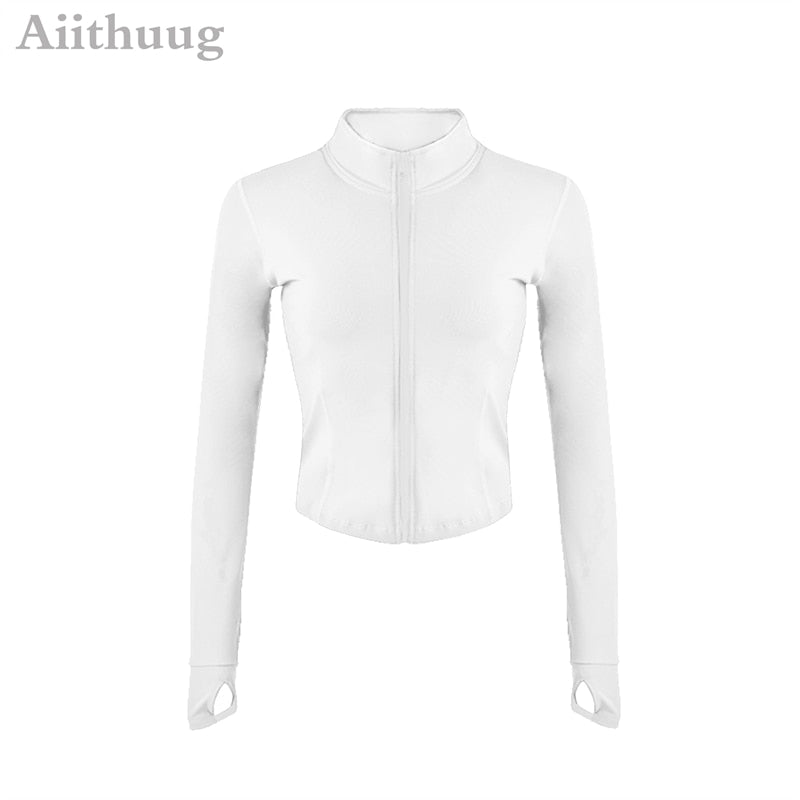 Aiithuug Women Full Zip-up Yoga Top