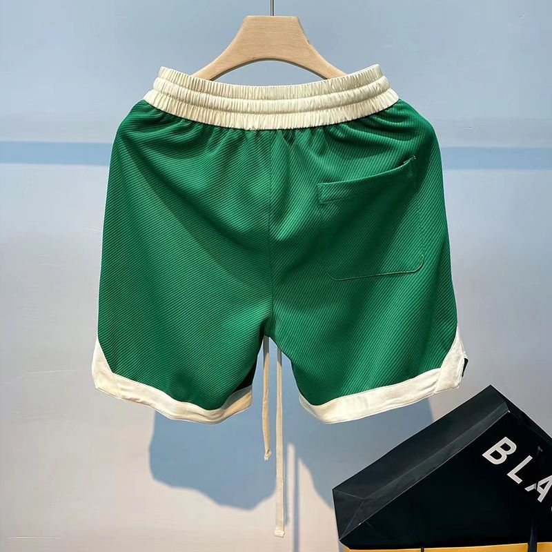 Mens Letter Color Contrast Loose Shorts