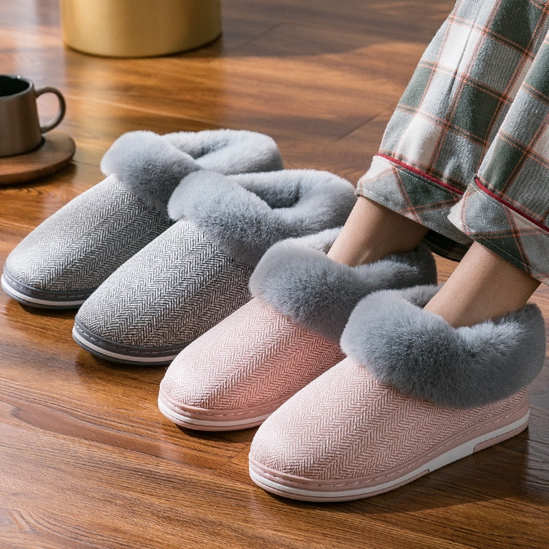 Woman/Men Fox Fur Winter Warm Shoes