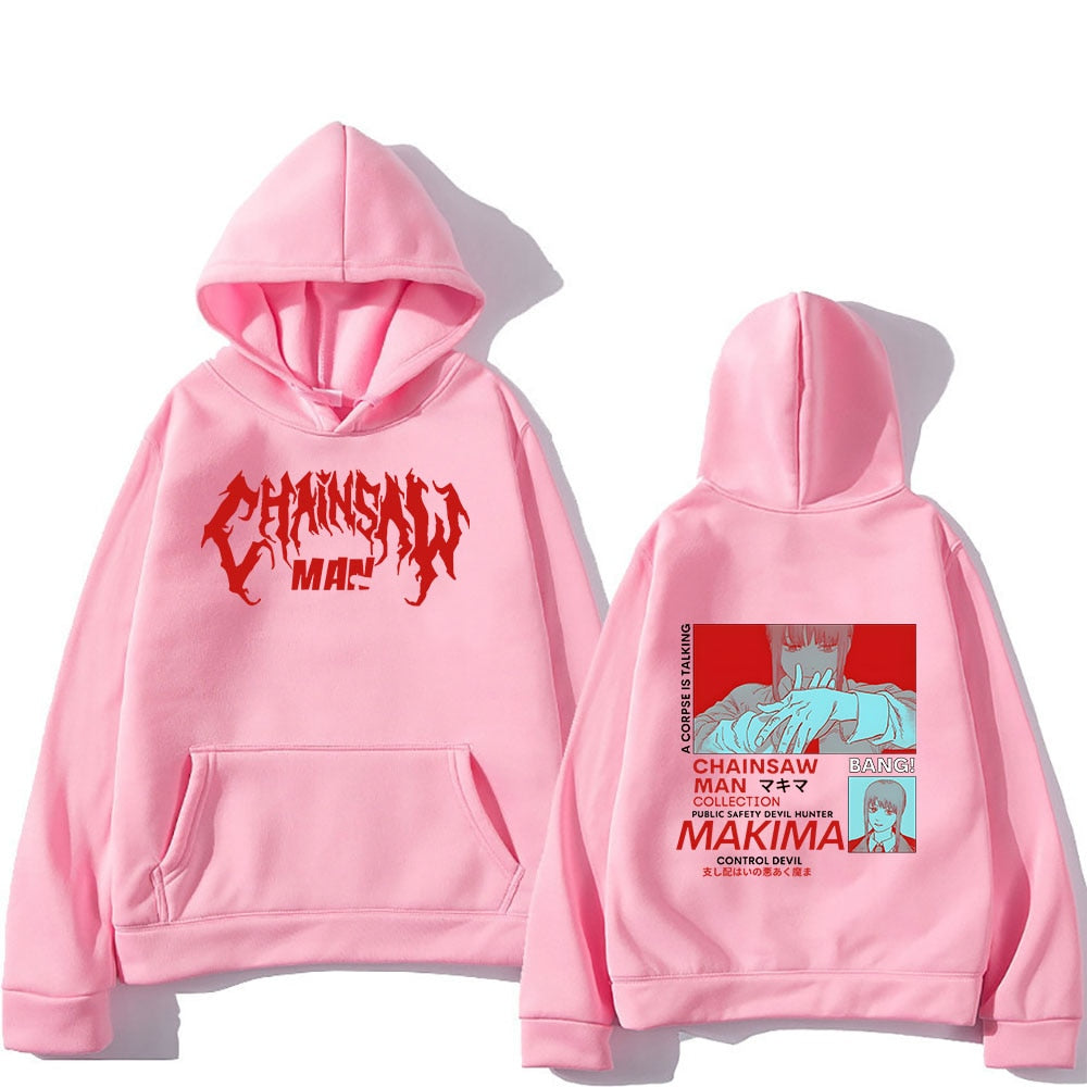 Unisex Japan Anime Chainsaw Man Letter Logo Hoodies