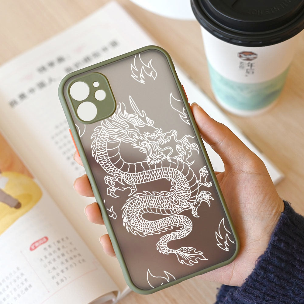 Fashion Purple Dragon Animal Pattern Phone Case For iPhone