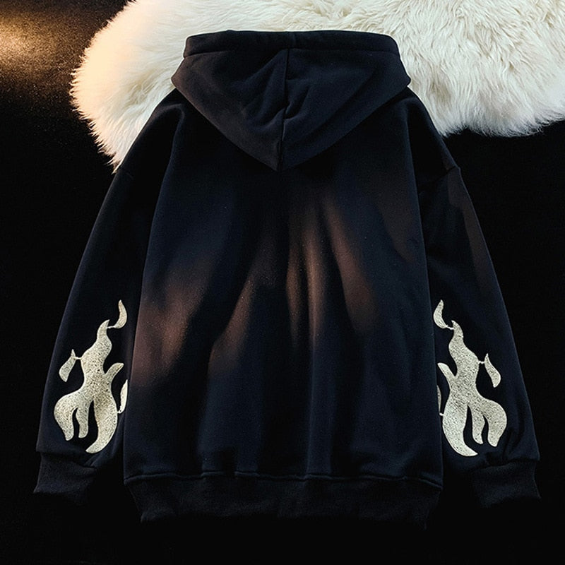 Womens Gothic Embroidery Retro Hoodie