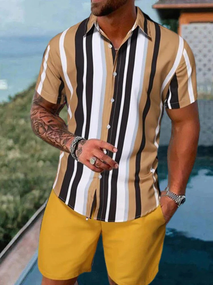 Men's Fashion Hawaiian Shirt Set