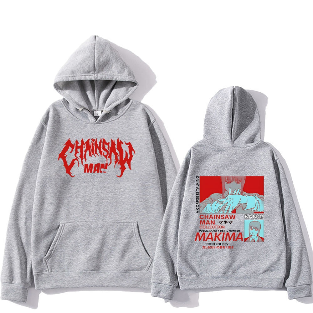 Unisex Japan Anime Chainsaw Man Letter Logo Hoodies