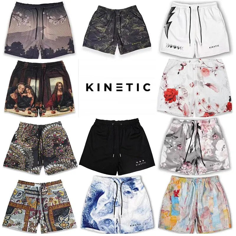 Mens KINETIC Hip-hop Basketball Mesh Shorts