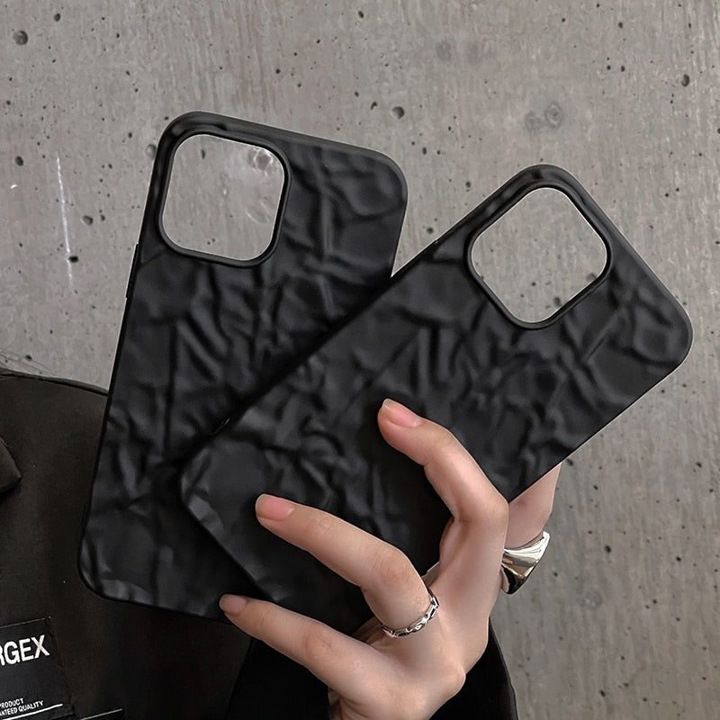 Qianliyao Luxury Black tin paper pattern Phone Case for iphone