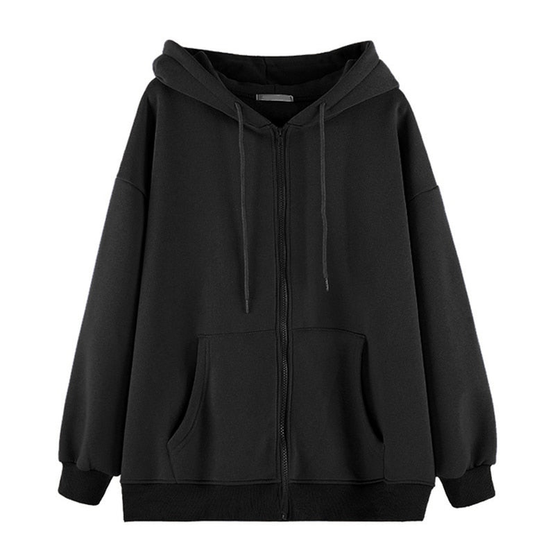 Letter Printed Zip Up Hoodie