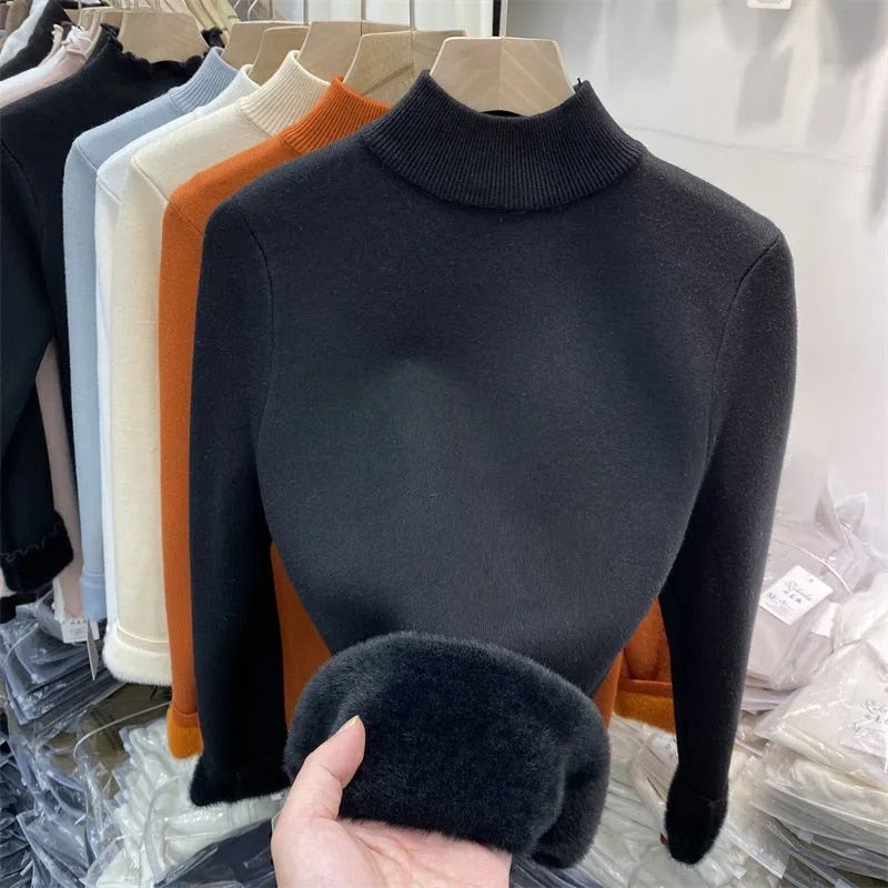 Woman Korean Turtleneck Slim Knitted Pullovers