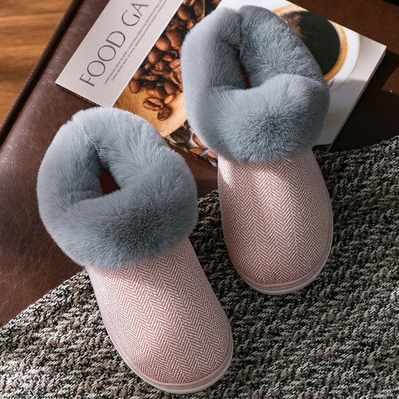 Woman/Men Fox Fur Winter Warm Shoes