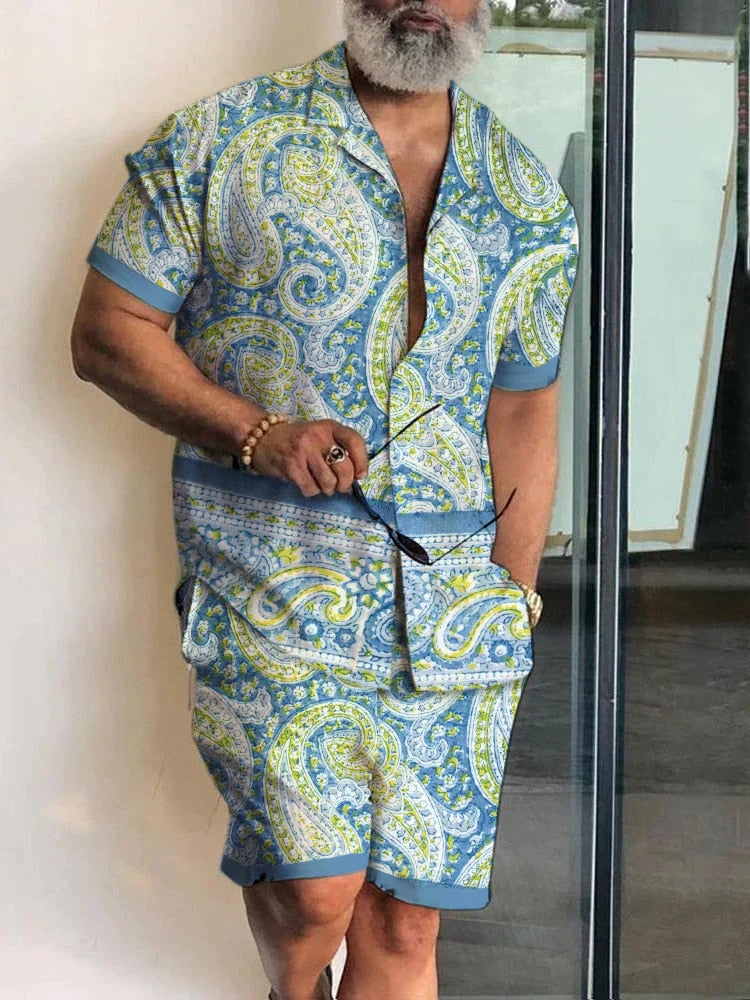 Men's Fashion Hawaiian Shirt Set