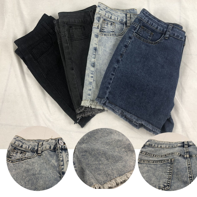 Women High Waist Denim Shorts