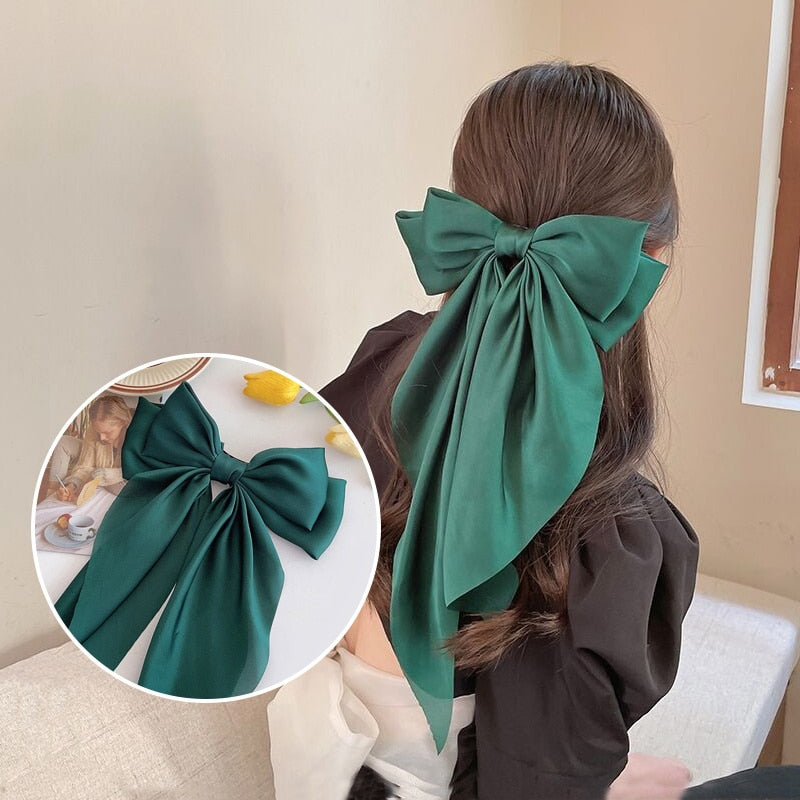 Chiffon Bow Hair Clip Women