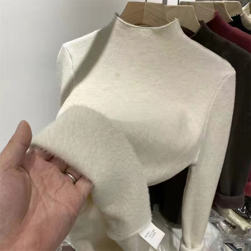 Woman Korean Turtleneck Slim Knitted Pullovers