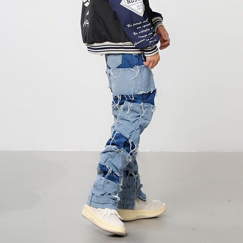 Men Y2K Streetwear Baggy Stacked Jeans