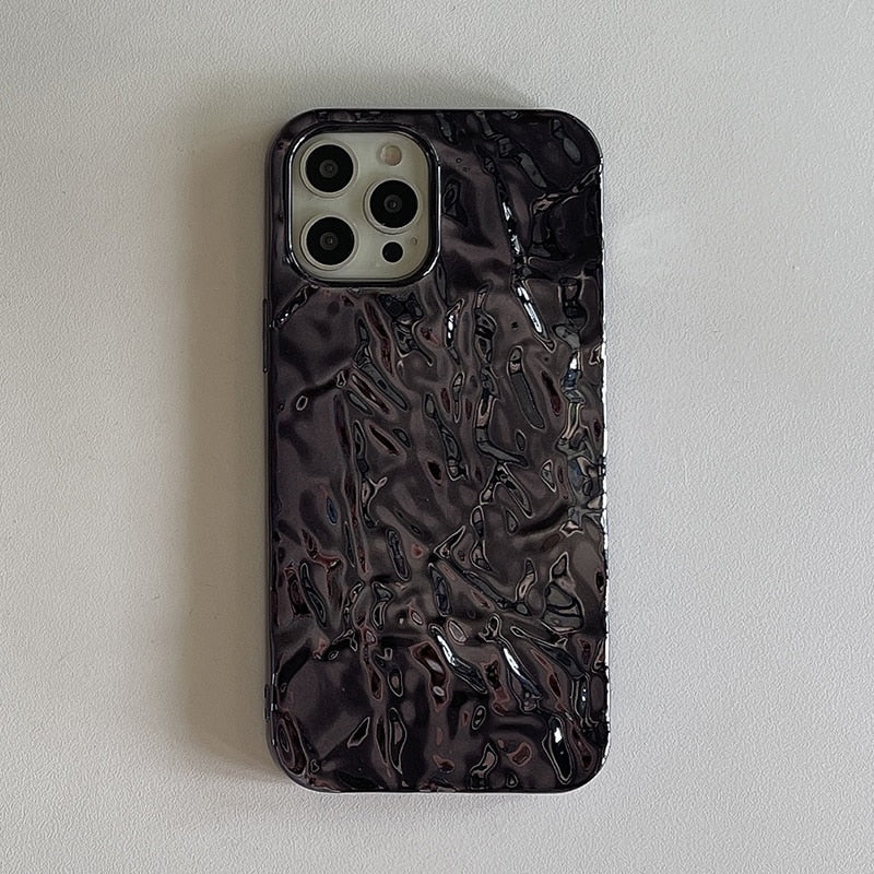 Qianliyao Luxury Black tin paper pattern Phone Case for iphone