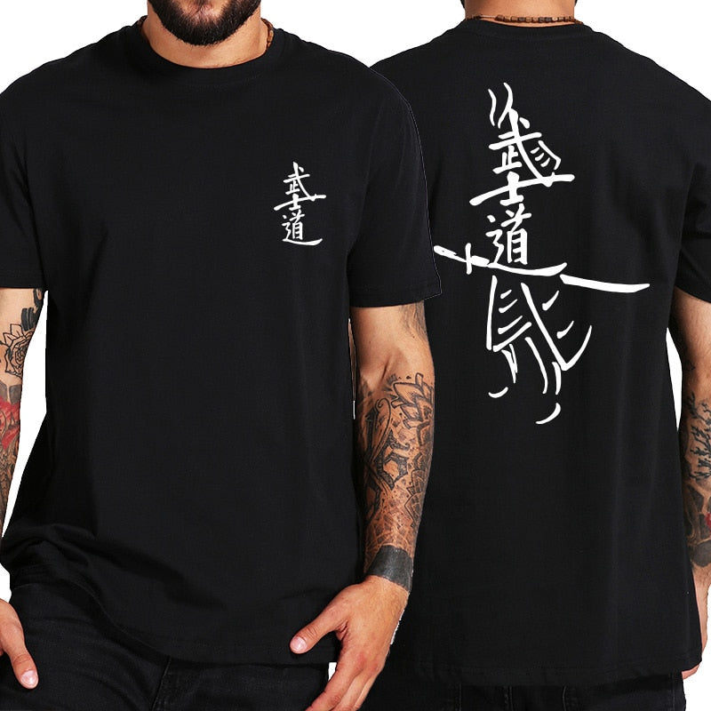 Men's Zhongyi T Shirt Cool Japanese Front Back Print