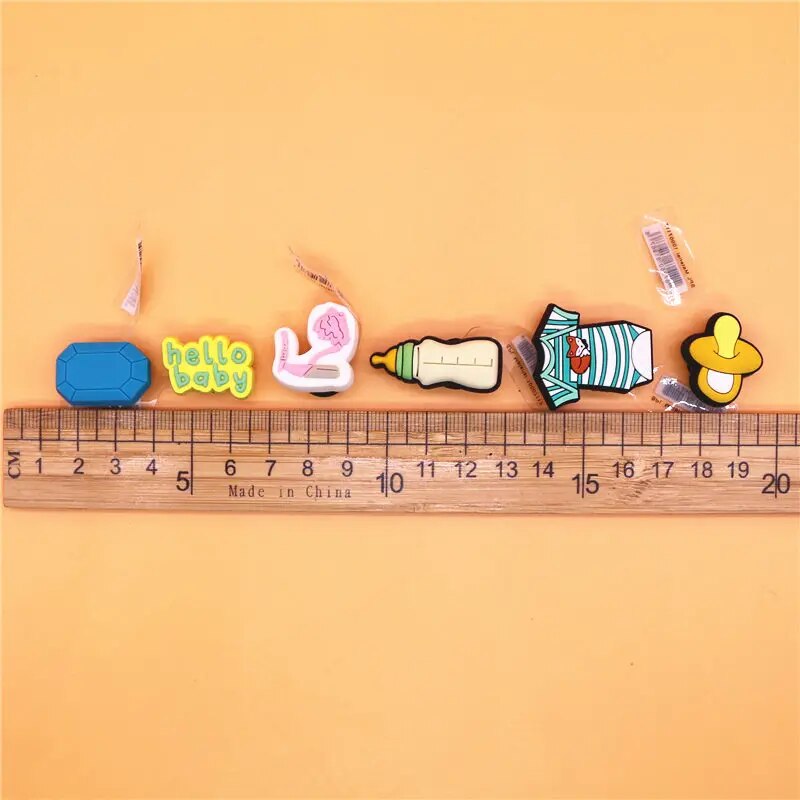 Novelty 1pcs Hello Baby PVC Shoe Charms