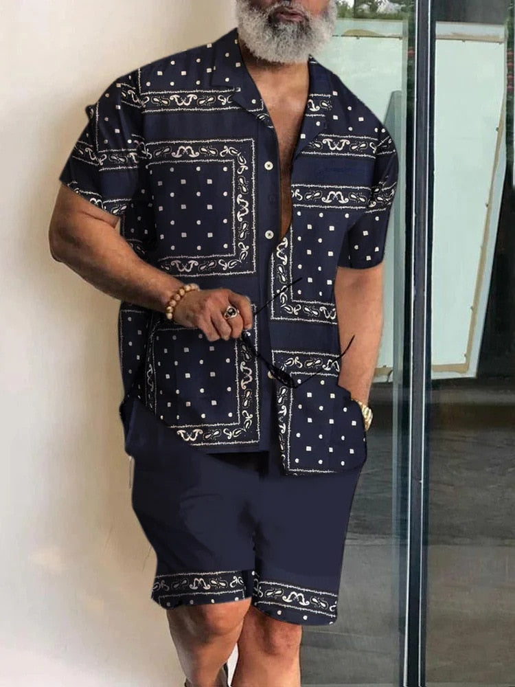 Men's Fashion Hawaiian Shirt Set