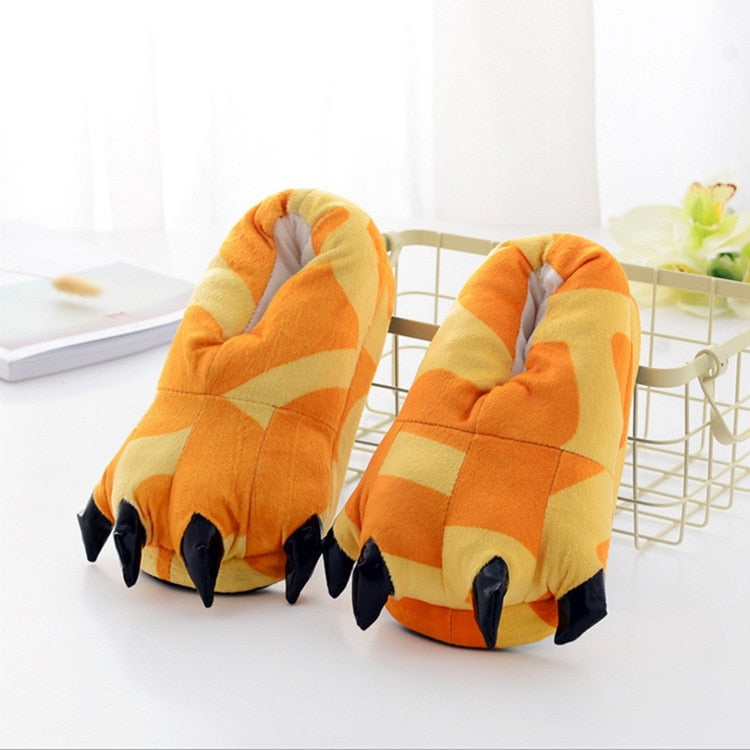 Women Indoor Slippers Short Plush Animal Paw 2022 Winter Autumn Shoes Woman Home Slides 10 Colors Lovers House Floor Warm Shoe