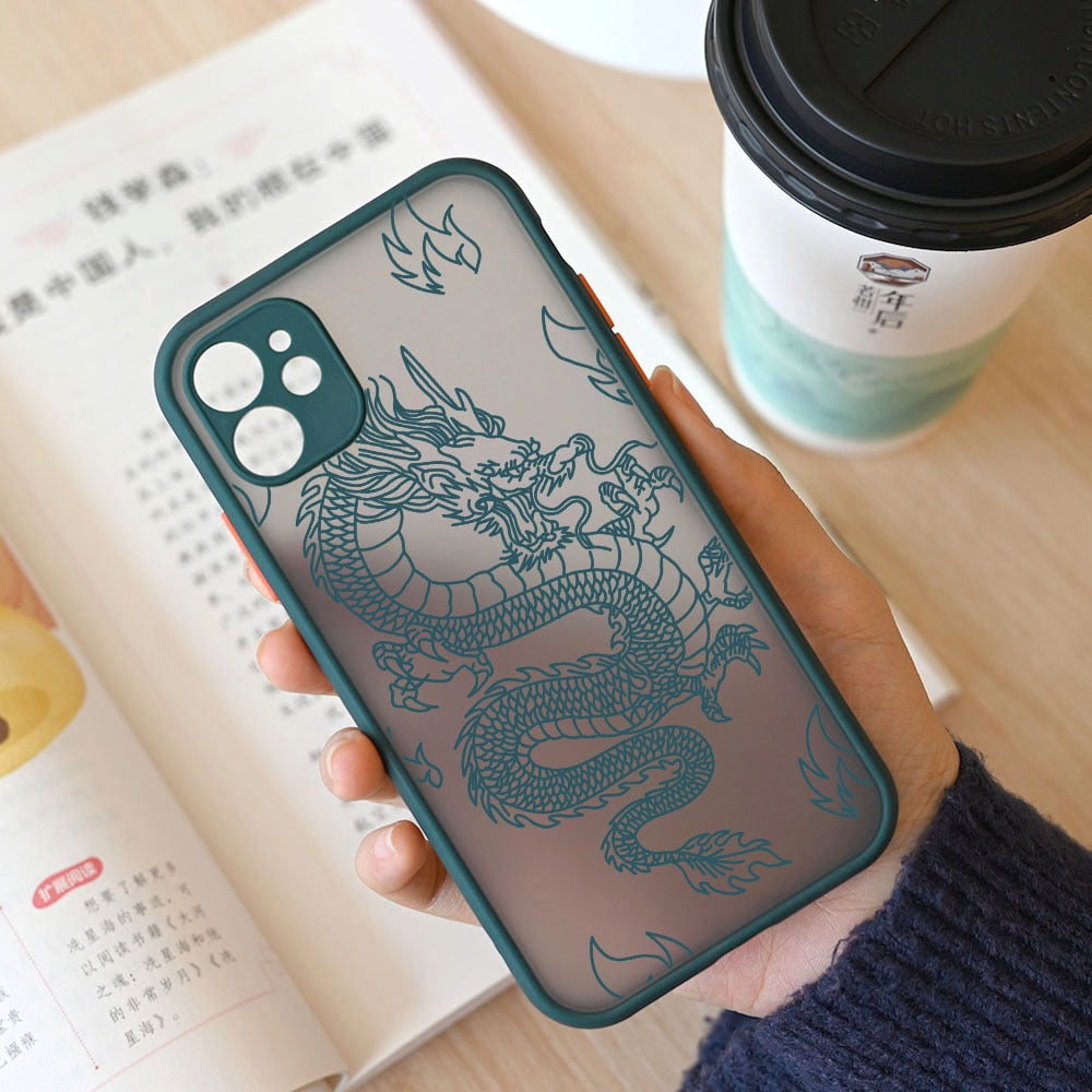 Fashion Purple Dragon Animal Pattern Phone Case For iPhone