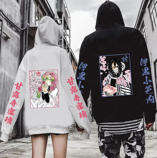 Couples Demon Slayer Iguro Obanai and Kanroji Mitsuri Anime Hoodie