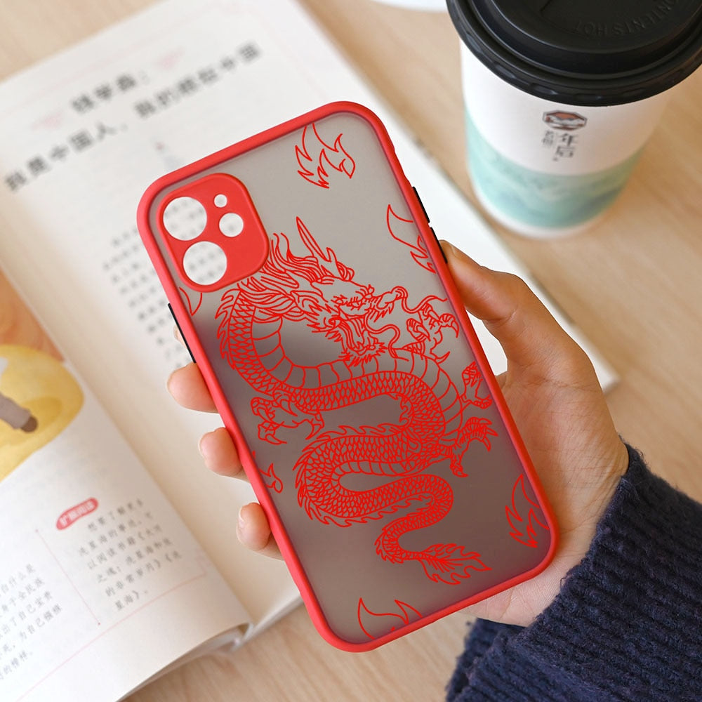 Fashion Purple Dragon Animal Pattern Phone Case For iPhone