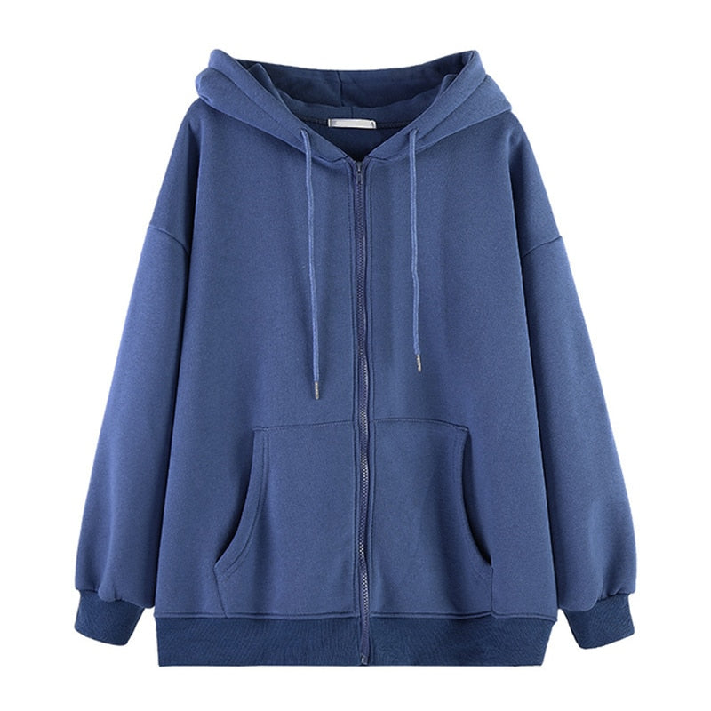 Letter Printed Zip Up Hoodie