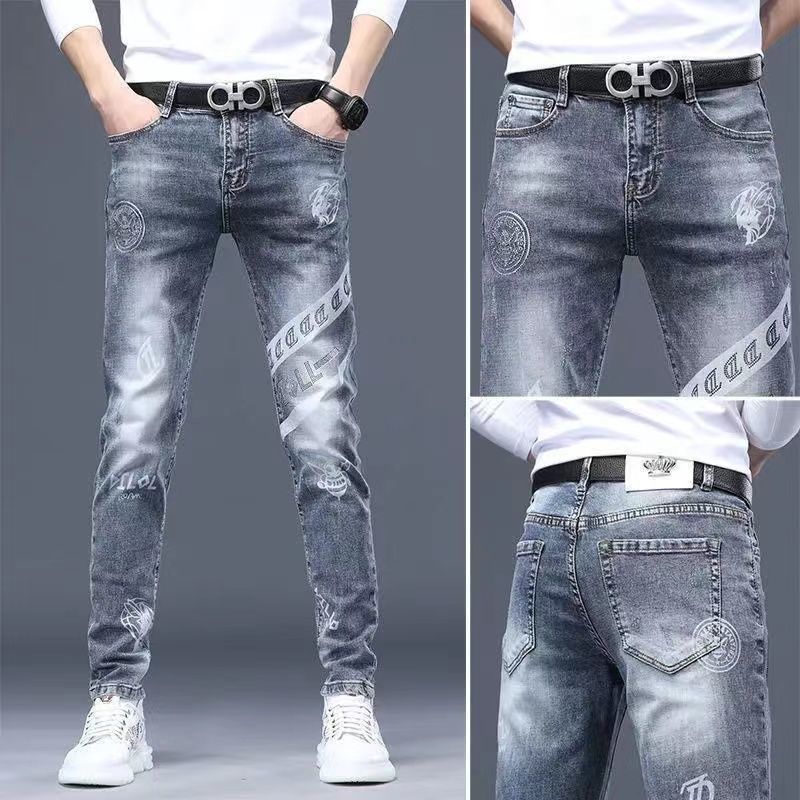 Men Slim Streetwear 90s Hip Hop Skinny Jeans