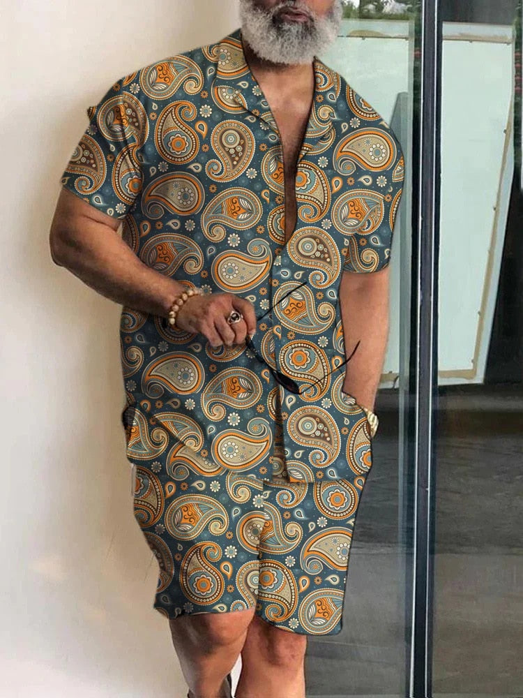 Men's Fashion Hawaiian Shirt Set