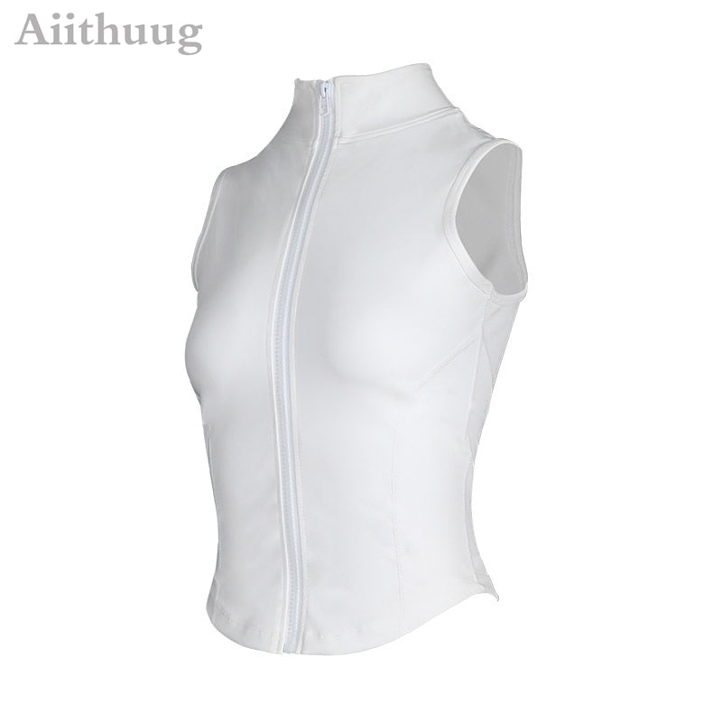 Aiithuug Women Full Zip-up Yoga Top