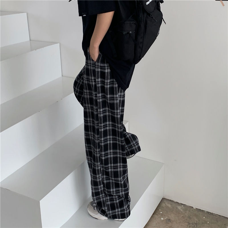 Men Plaid Pants Casual