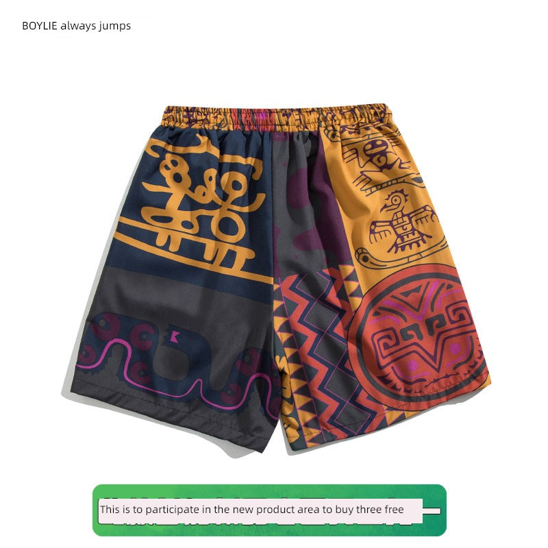 Mens Casual Cool Chic Ethnic Style Shorts