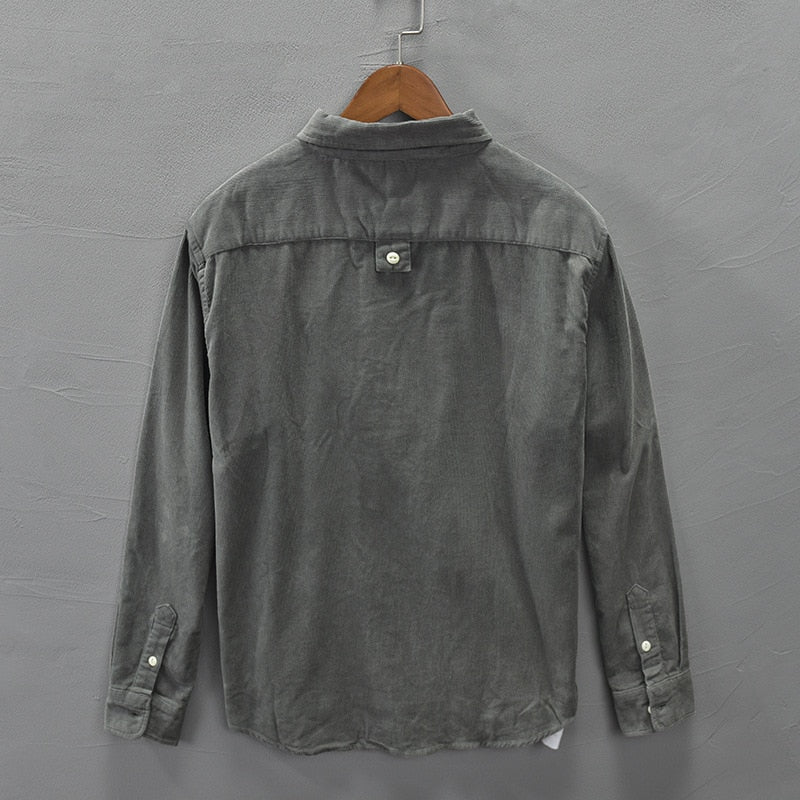 Men Corduroy Pure Cotton Shirt Long Sleeve