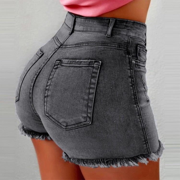 Women High Waist Denim Shorts