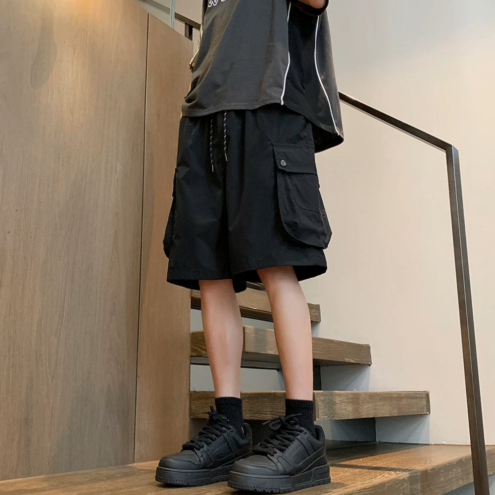 Men Korean Streetwear Cargo Shorts