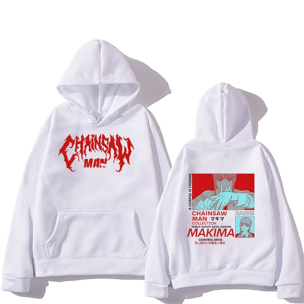 Unisex Japan Anime Chainsaw Man Letter Logo Hoodies