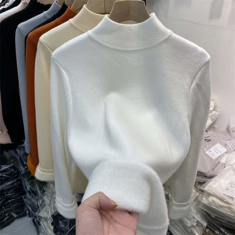 Woman Korean Turtleneck Slim Knitted Pullovers