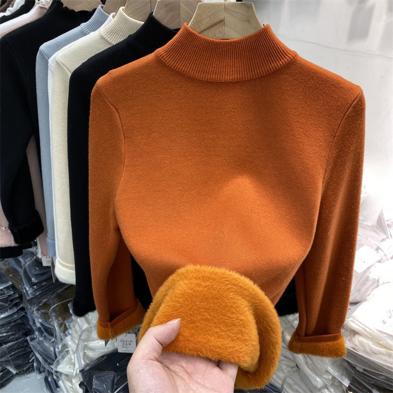 Woman Korean Turtleneck Slim Knitted Pullovers