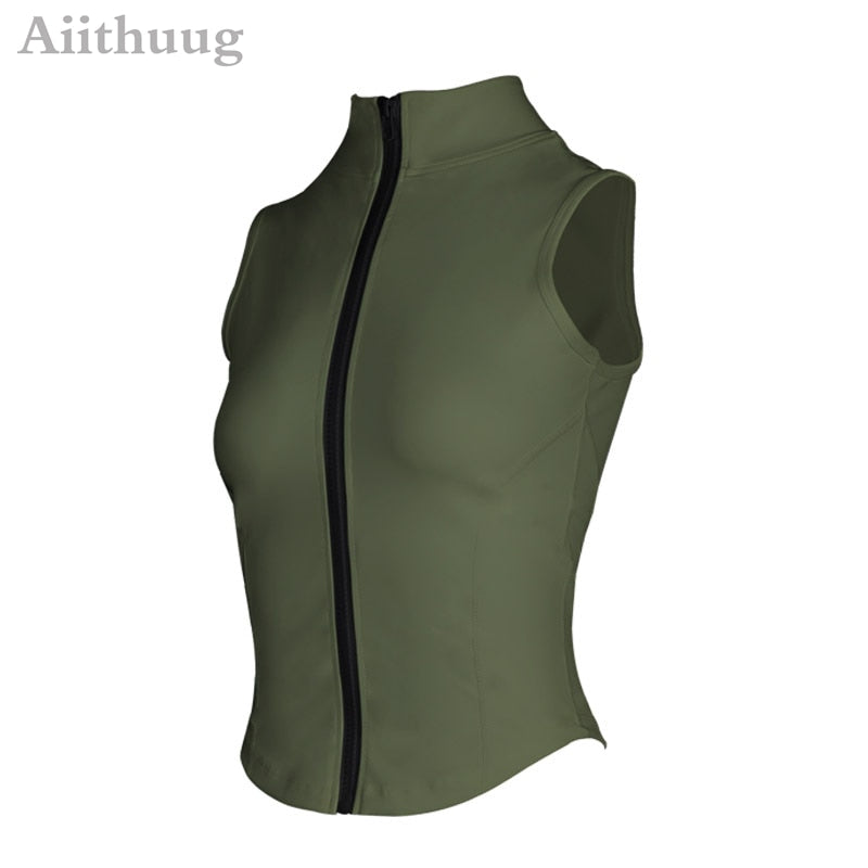 Aiithuug Women Full Zip-up Yoga Top