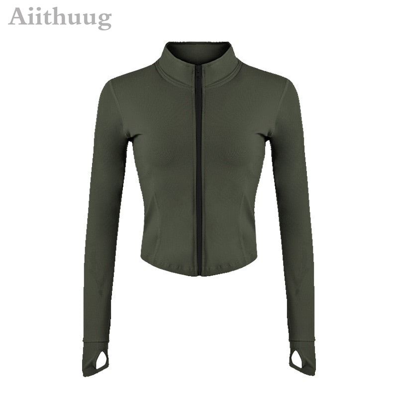 Aiithuug Women Full Zip-up Yoga Top