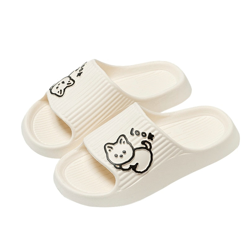 Cat Graffiti Women Slippers Summer Slide Cartoon