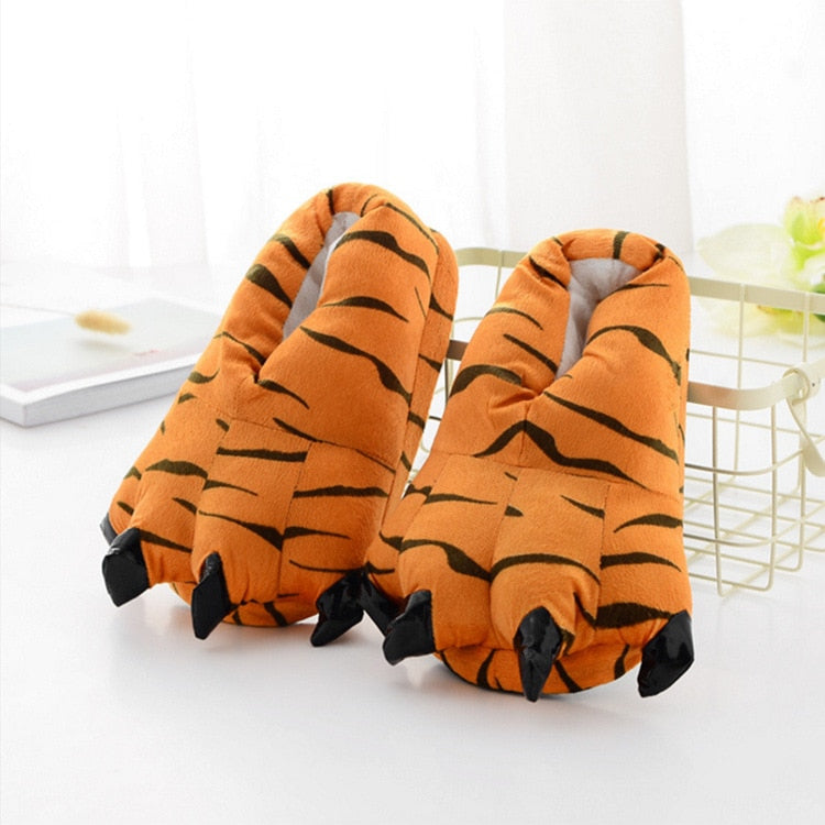 Women Indoor Slippers Short Plush Animal Paw 2022 Winter Autumn Shoes Woman Home Slides 10 Colors Lovers House Floor Warm Shoe