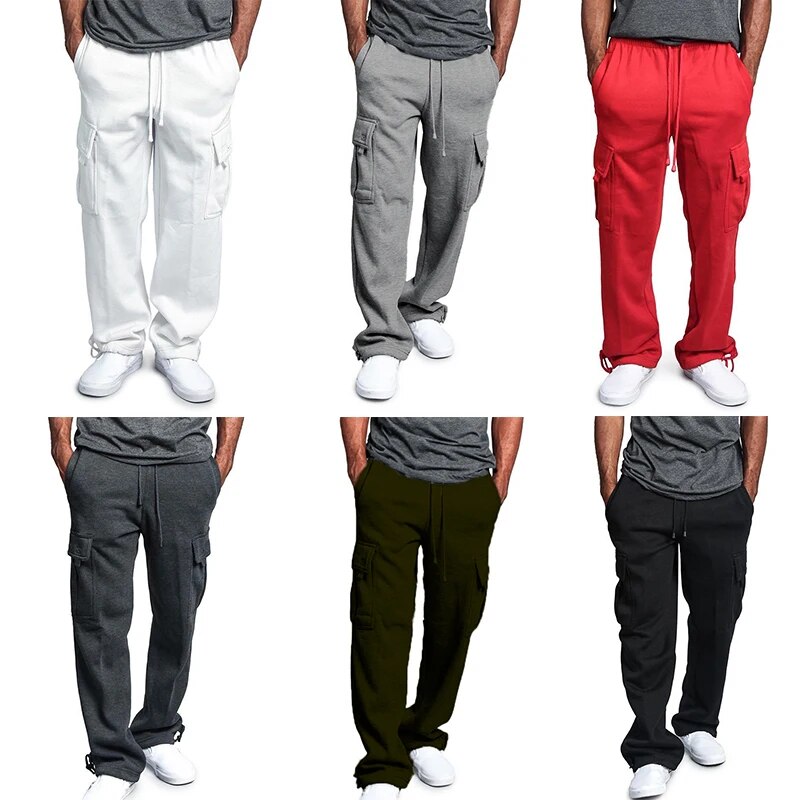 Men's Casual Gyms Track Pants Drawstring Cargo Pants