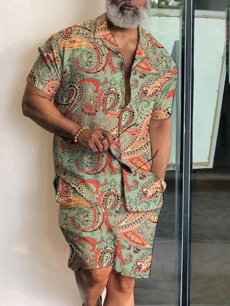 Men's Fashion Hawaiian Shirt Set