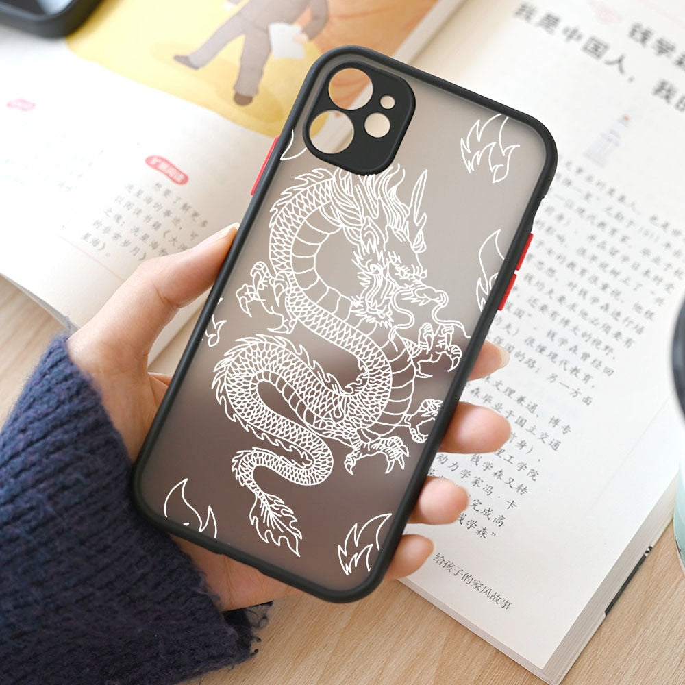 Fashion Purple Dragon Animal Pattern Phone Case For iPhone