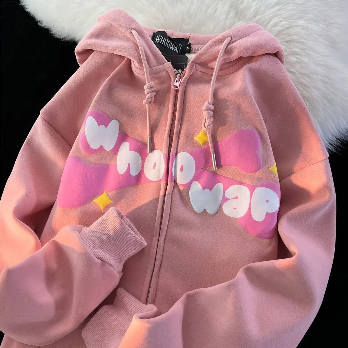 Unisex Harajuku Japanese Sweet Streetwear Cartoon Zip Up Hoodie