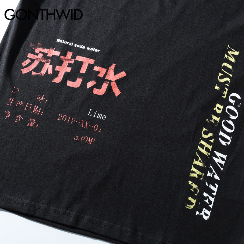 Men GONTHWID Soda Water Ripped Printed T Shirt